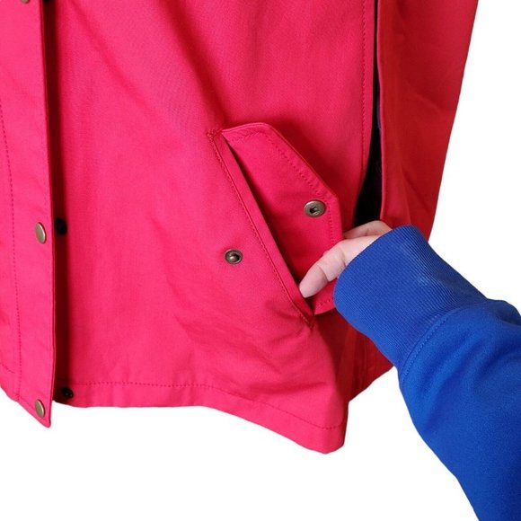 Talbots Red Barn Chore Cape Jacket Black Corduroy Collar‎ Petite Large Plaid - Picture 7 of 12